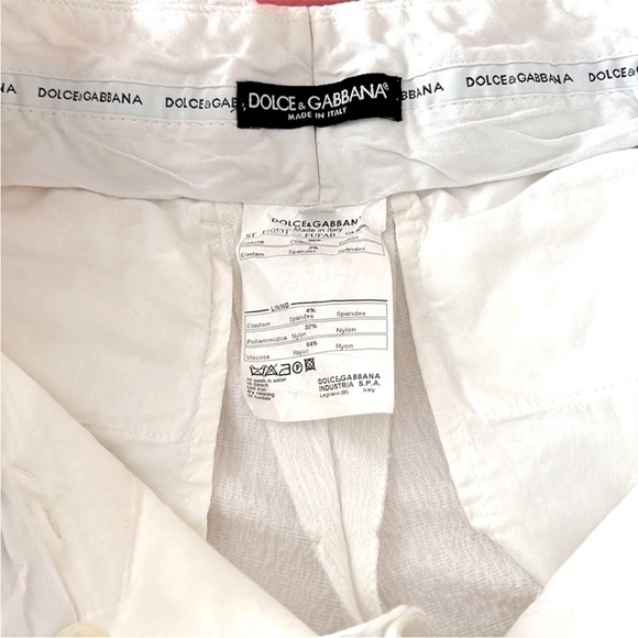 DOLCE & GABBANA WHITE PANTS  made in Italy - Picture 5 of 11